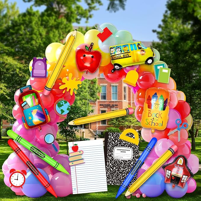 35 Pcs Welcome Back to School Balloons Arch Kit Pencil Balloon Kit Composition by Denylopro