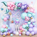 Mermaid Balloon Garland Arch Kit, Pastel Pink Purple Teal Blue Clear Latex by Adorely