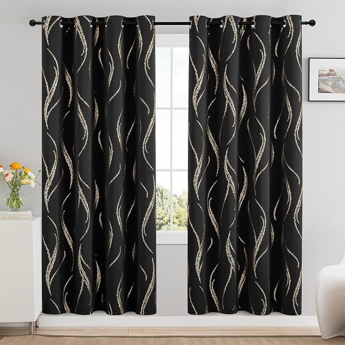 Yakamok Black Blackout Curtains - Image 3