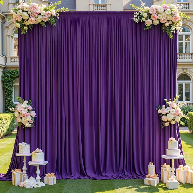 20×12ft Wrinkle Free Purple Backdrop Curtain - Image 7