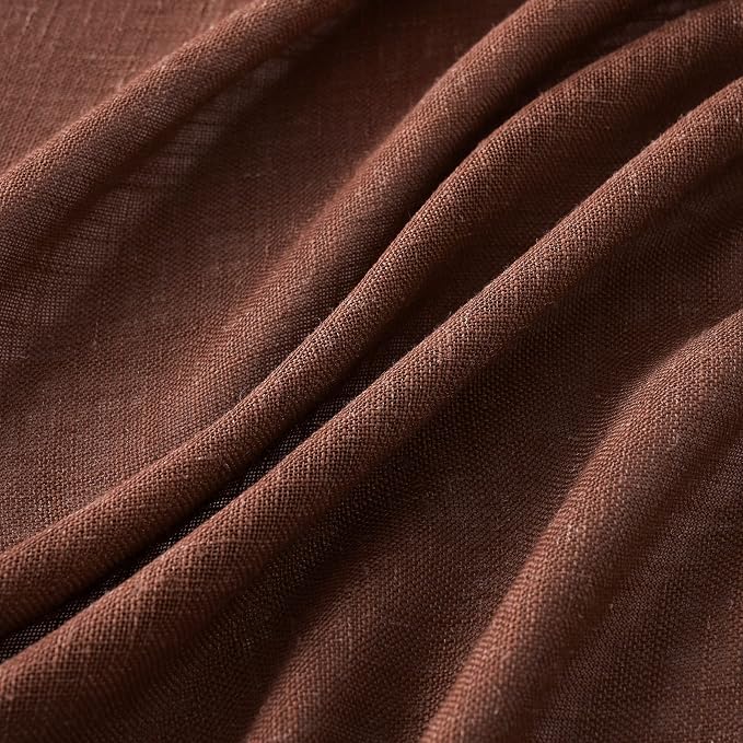 MIULEE Chocolate Brown Linen Curtains 52x108 Inch Long - Image 4