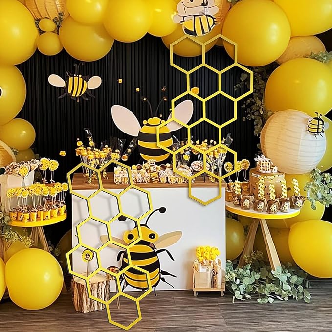 Silipull 2 Pcs 22 x 12 Inch Large Wood Honeycomb Decoration Honeycomb Wall - Image 4
