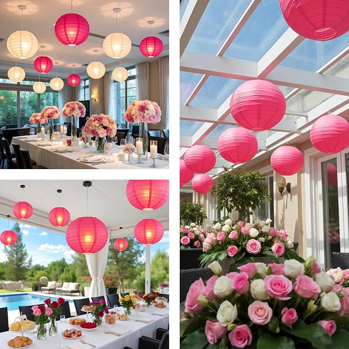 Rose Red Chinese Paper Lanterns - Image 4