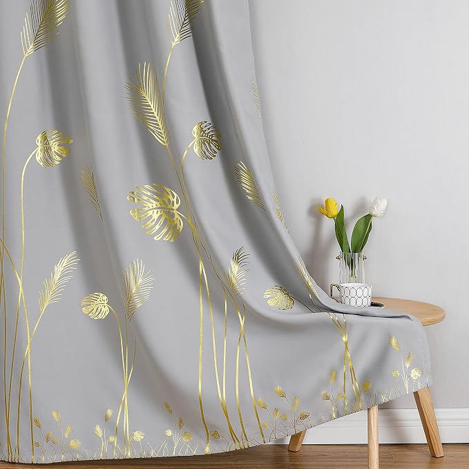 Light Grey Blackout Curtains for Bedroom, Thermal Insulated Window Grommet - Image 7