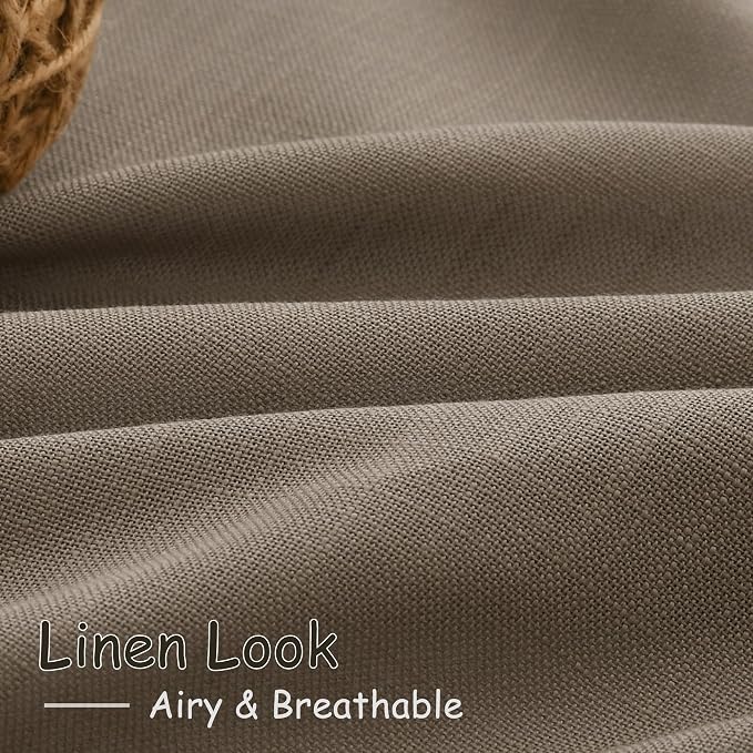 Dark Taupe Flax Linen Curtains 90 Inches Long - Image 5