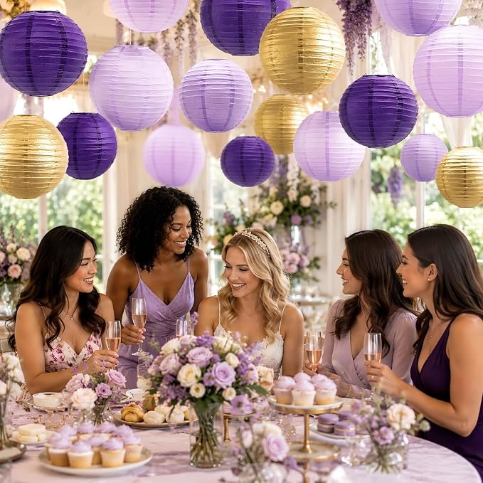 Paper Lanterns Decorative, Round Hanging Lanterns Party Supplies - Image 7
