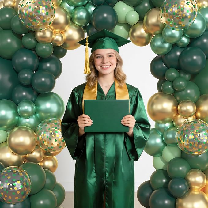 157Pcs Green Gold Balloons Arch Garland Kit Different Size | Dark Pastel - Image 4