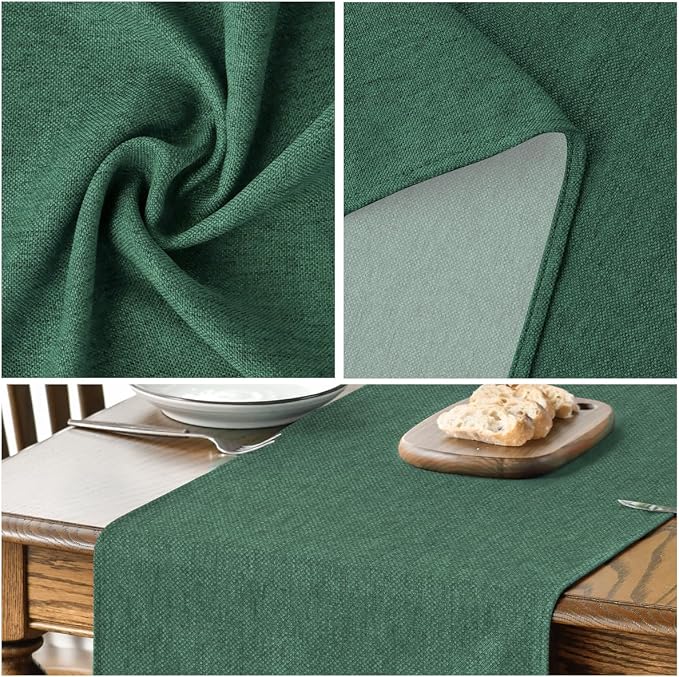 Artoid Mode Forest Green Table Runner, Seasonal Christmas Spring Washable - Image 5