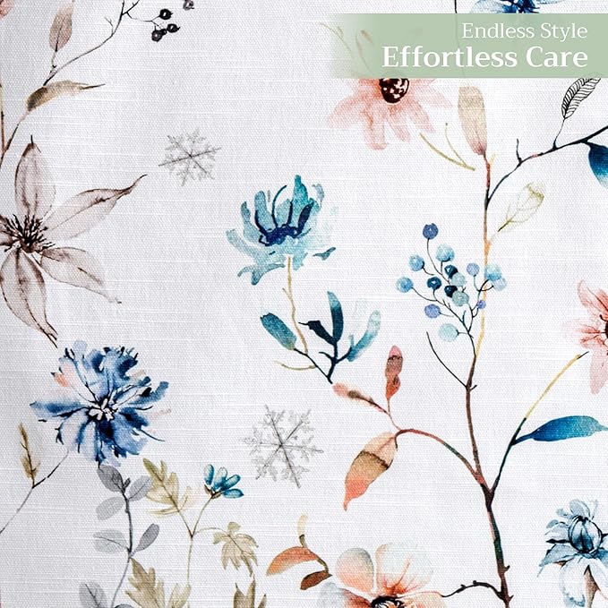 Maison d' Hermine Table Runner 100% Cotton Double Layer Table Runners 108 inches Long Decorative for Home Kitchen Dining Party Baby Shower Wedding Bridal Shower (Ice Florals, 14.50" x 108")