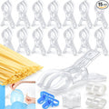 15 Pack Balloon Arch Clips, 3.5" Clear Spring Clamps by Zanzpc