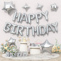 Silver Happy Birthday Balloon Banner, 16 Inch Mylar Foil Letter Balloons by Togvu