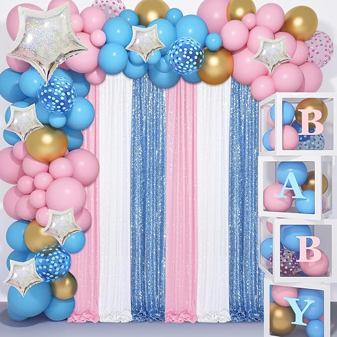 Light Blue Sequin Backdrop Curtains, 2 Panels 2FTx8FT Glitter Curtain Backdrop - Image 5