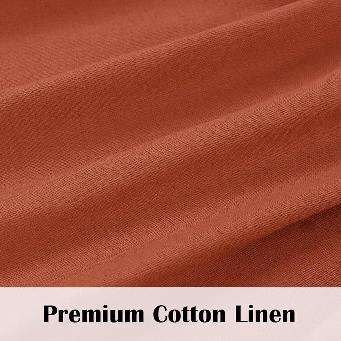 Farmhouse Valance Curtains, Boho Cotton Linen Kitchen Valance, Rod Pocket - Image 5