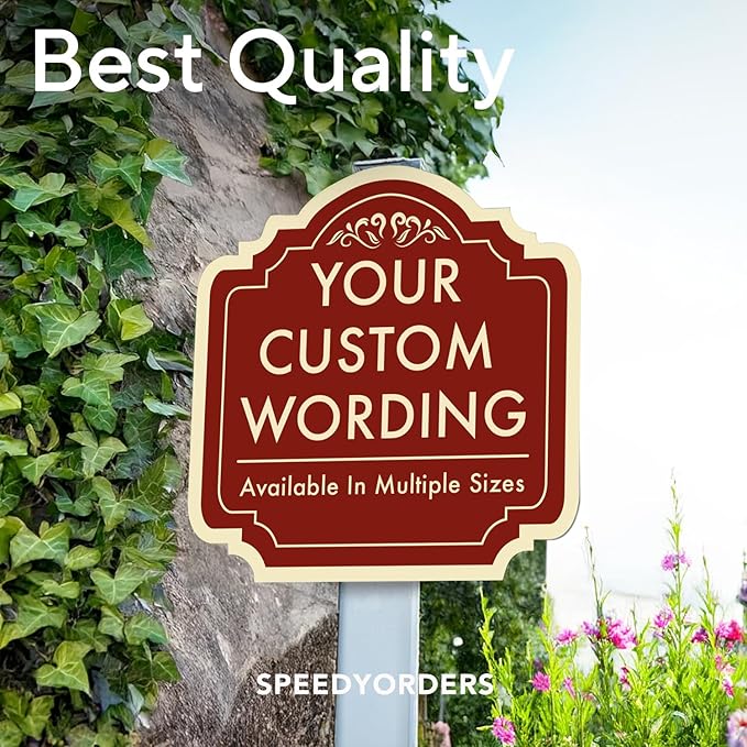 Custom Decorative Outdoor Metal Sign: Personalized Aluminum Design - Driveway Red Brick 8x8 In - Waterproof, Made In USA