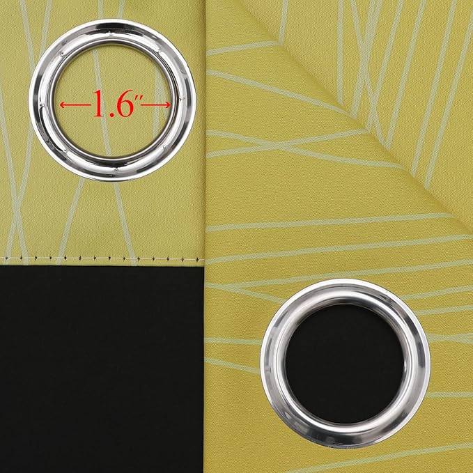 Yellow and Greyish White Gradient Room Darkening Blackout - Image 7