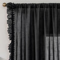 TERLYTEX Black Ruffle Curtains for Bedroom Farmhouse 58 x 63 Inch, 2 Panels | by TERLYTEX