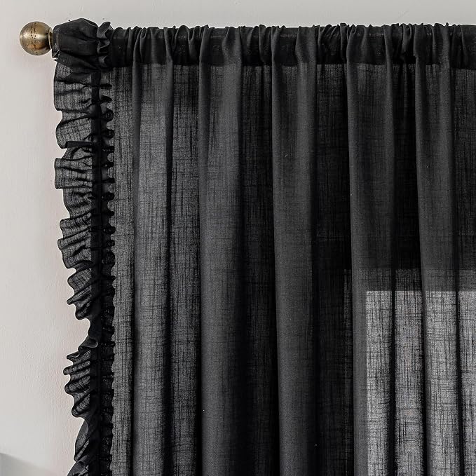 TERLYTEX Black Ruffled Curtains - Image 3