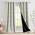 jinchan Sage Green Blackout Curtains 108 Inch Damask Grommet 2 Panels | Room by JINCHAN