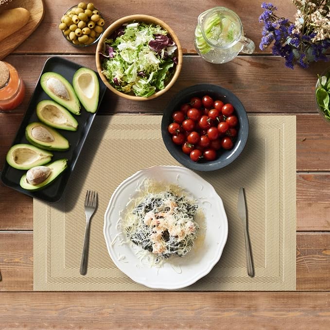 Aofmee Placemats Set of 6, Washable PVC Place Mats, Heat Resistant Non-Slip - Image 5