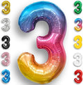 Rainbow Number Balloons 3 Mylar Foil 40 Inch by Unknown