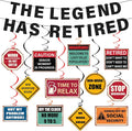 Retirement Party Decorations for Men, Glitter The Legend has Retired Banner | by PEMOTYST