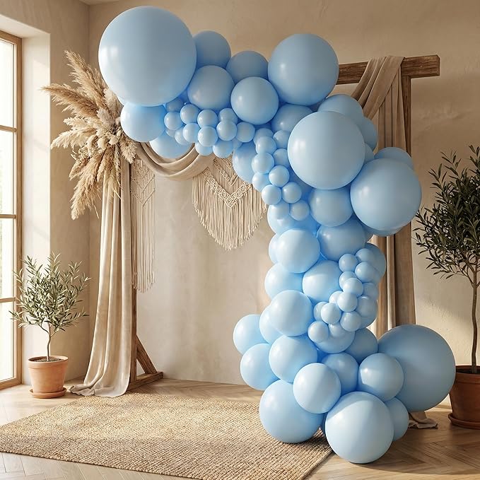 Sempertex Round Pastel Matte Blue Balloons, 11 Inch, Graduation, Baby Shower - Image 3