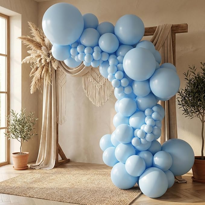 Sempertex Round Pastel Matte Blue Balloons, 5 Inch, Graduation, Baby Shower - Image 3