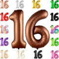KatchOn Coffee Brown 1-Piece Number 16 Balloon by KatchOn