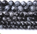 Snowflake Stone Beads for Jewelry Making DIY Craft Gemstone Beads Kit (4mm, 88pcs) Smooth Healing Crystal Beads for Bracelets, Necklaces, Home Decor