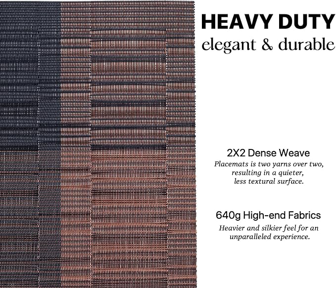 LEXMORE Placemats Set of 4 Vinyl/Plastic Woven Place Mats - Image 3
