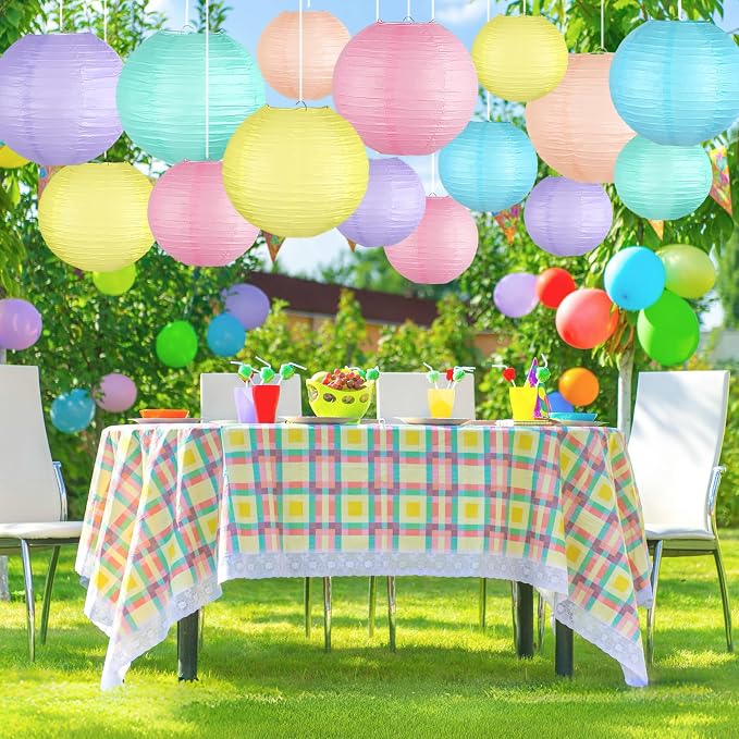 15-Pack Pastel Classroom Decor, Hanging Paper Lanterns - Image 5