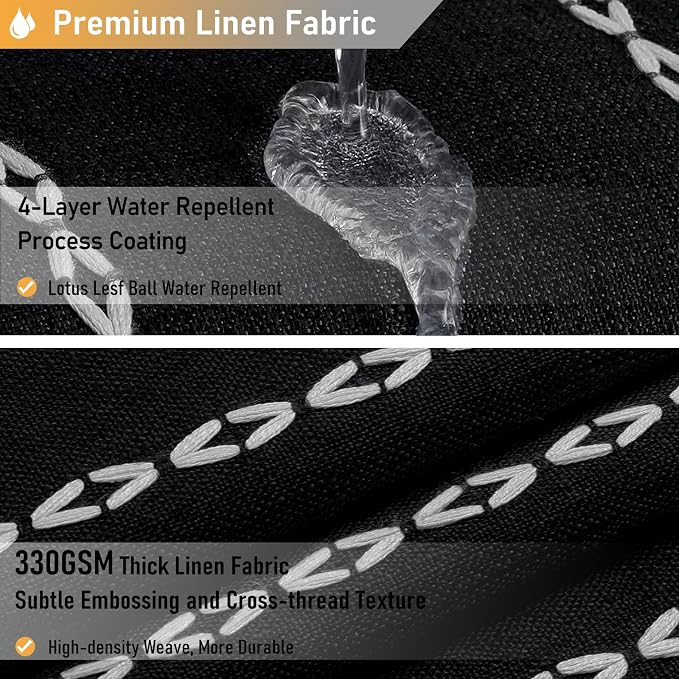 54x78 Boho Farmhouse Linen Heavy Duty Shower Curtain Set, 330GSM Linen Blend - Image 4