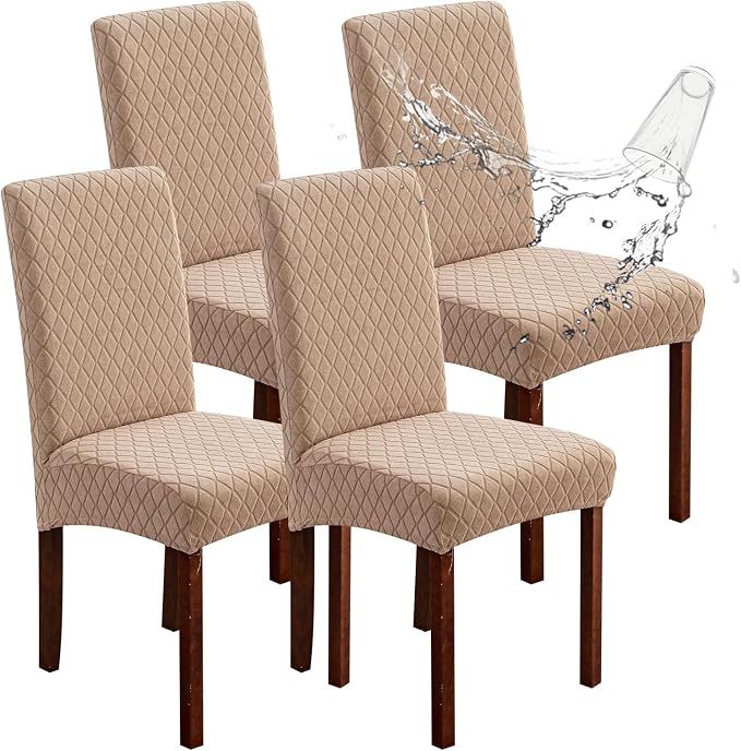 Waterproof Dining Chair Covers Set of 4 Parsons Chair Slipcovers | Double by Genina