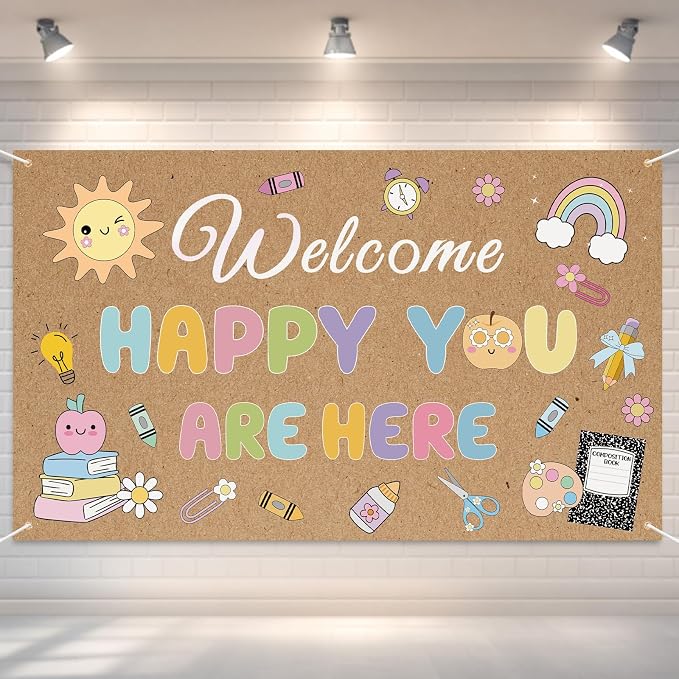 Tudomro Kraft Pastel Banner Back to School Backdrop Decor 73 x 43 Inch Kraft by Tudomro