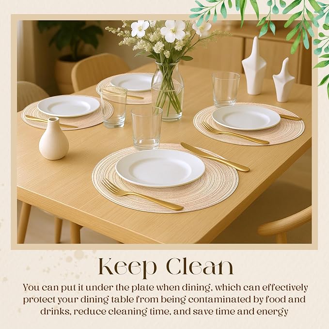 Geosar Disposable Paper Placemat Cotton Woven Look 13'' - Image 5