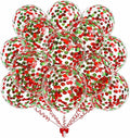 50pcs Red and Green Foil Confetti Balloons, 12 inch Latex Balloon by KALOR