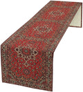 Vintage Boho Red Table Runner,Elegant Mid Century for Home Farmhouse Kitchen Table Dining Coffee Room Garden Party Wedding Decor 13x72in