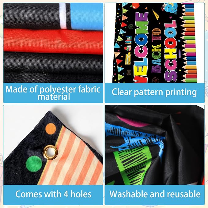 Welcome Back to School Banner Backdrop, 72.8" x 43.3" Back to School Party - Image 6