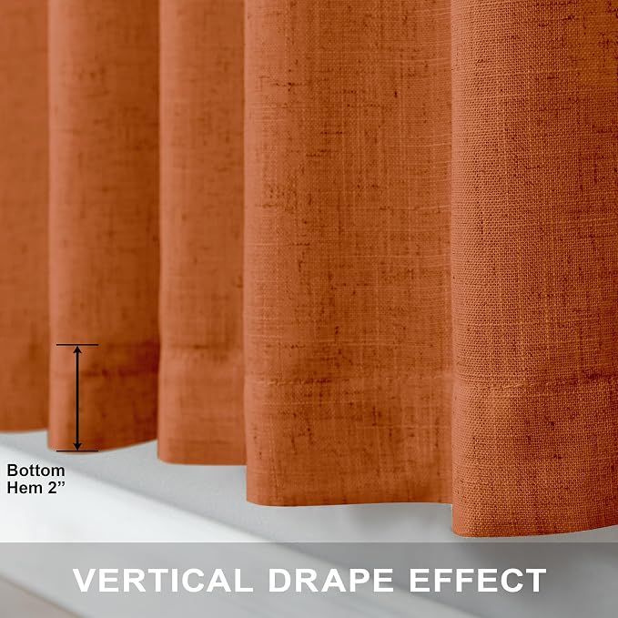 Orange Linen Curtains 72 Inch Length - Image 7