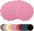 AHHFSMEI Round Faux Linen Placemats Set of 6 Heat Resistant Non-Slip Stain by AHHFSMEI