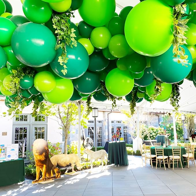 Voircoloria 66pcs Green Latex Party Balloons, 12inch | - Image 6