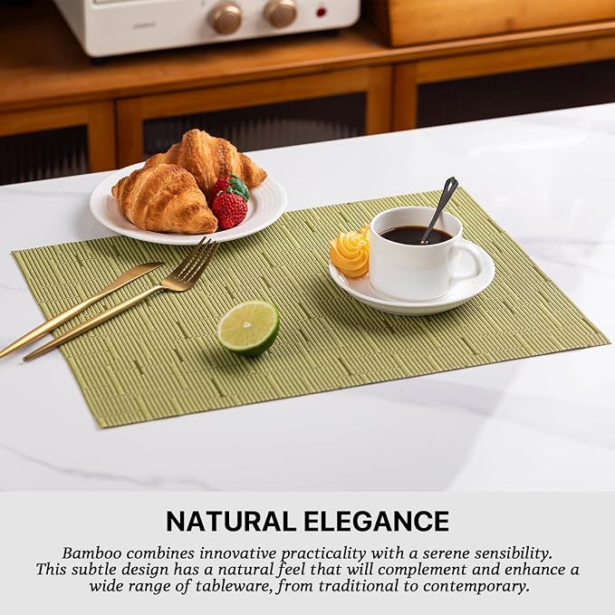 LEXMORE Placemats Set of 8 Vinyl/Plastic Woven Place Mats - Image 3