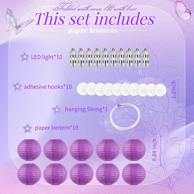 Purple Chinese Paper Lanterns - Image 4