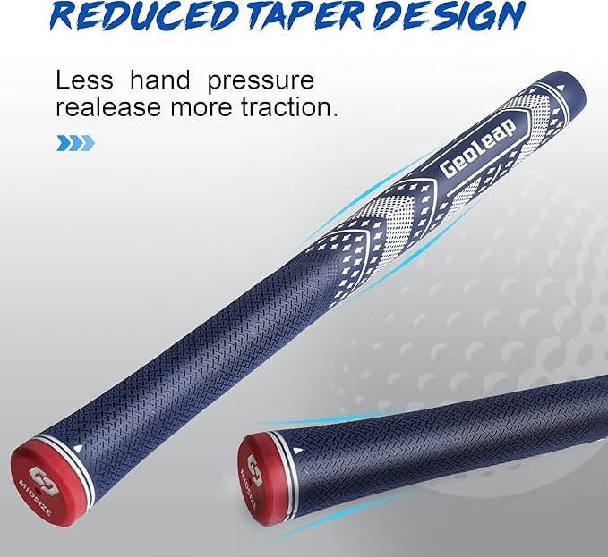 Geoleap Golf Grips Set of 13- Soft Golf Club Grips,Reduce Taper Design Provides High Traction and Performance,13 Grips with 15 Tapes and 13 Grips with All Repair Kits for Choice.