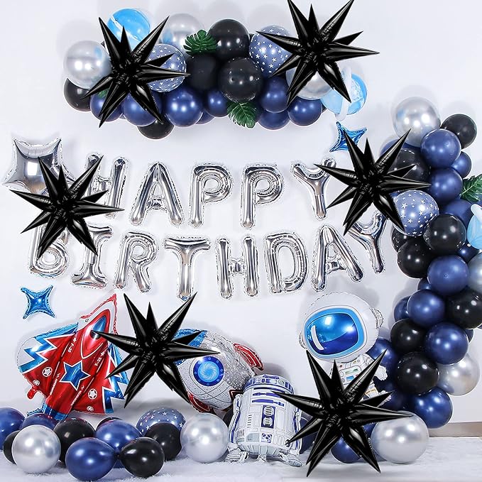 Black Star Balloons, Spike Cone Mylar Balloon - Image 6