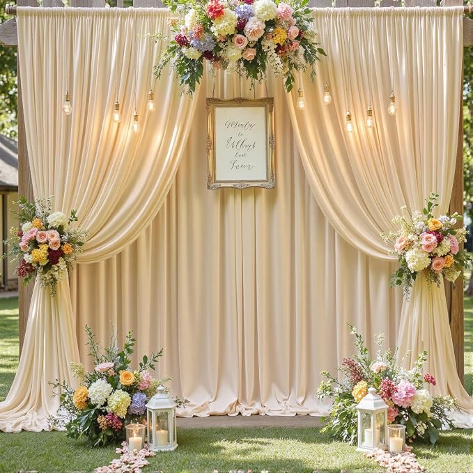 30ft×12ft Wrinkle Free Champagne Backdrop Curtain - Image 9