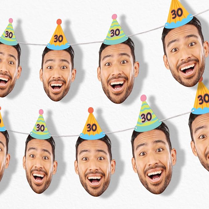 Custom Photo & Age Party Time Birthday Party Decor by BigDotofHappiness