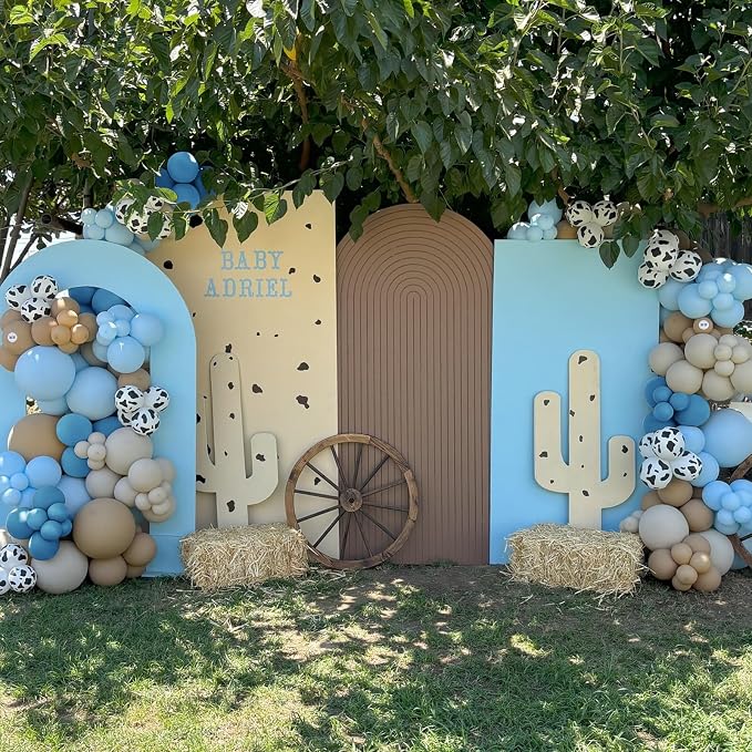 153 PCS Dusty Blue Cow Balloon Arch Garland Kit – Dusty Blue, Pastel Blue - Image 5