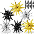 72PCS Gold Silver Black Star Balloons, Big 26 Inch Star Foil Metallic Mylar by GCTWFYK
