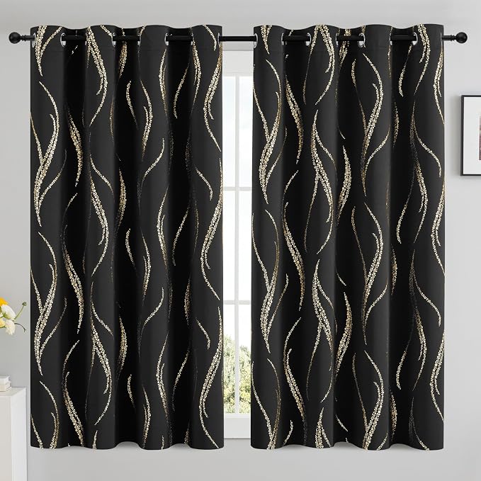 Yakamok Black Blackout Curtains - Image 2